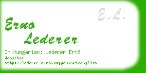 erno lederer business card
